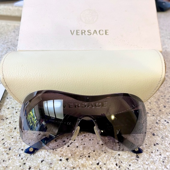 Versace Rimless Shield Sunglasses